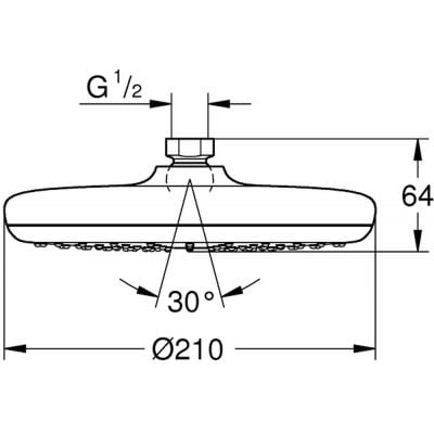 Deszczownica 21x21 cm okrągła starlight chrome 26410000 Grohe Tempesta