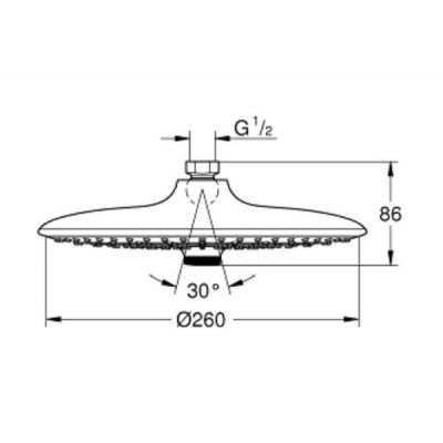 Deszczownica 26x26 cm okrągła starlight chrome 26457000 Grohe Euphoria