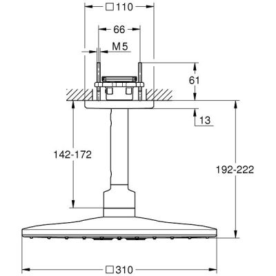 Deszczownica 31x31 cm kwadratowa starlight chrome 26481000 Grohe Rainshower