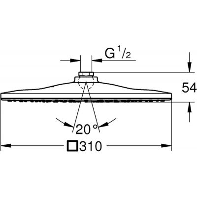 Deszczownica 31x31 cm kwadratowa starlight chrome 26567000 Grohe Rainshower