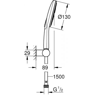 Zestaw prysznicowy ścienny starlight chrome 26580000 Grohe Rainshower