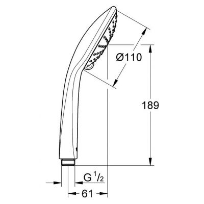 Słuchawka prysznicowa starlight chrome 27220000 Grohe Euphoria