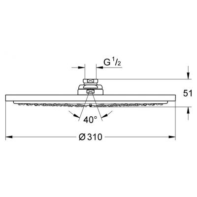 Deszczownica 31x31 cm okrągła starlight chrome 27477000 Grohe Rainshower