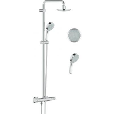 Zestaw prysznicowy ścienny termostatyczny z deszczownicą starlight chrome 27922000 Grohe New Tempesta