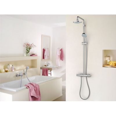 Zestaw prysznicowy ścienny termostatyczny z deszczownicą starlight chrome 27922000 Grohe New Tempesta