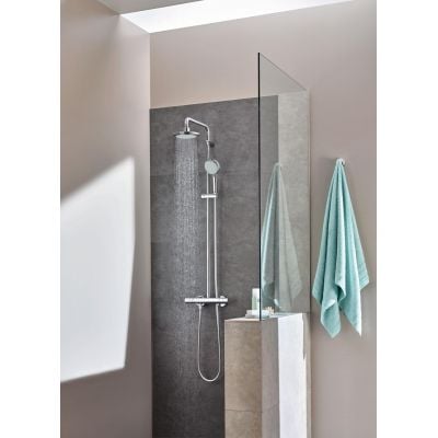 Zestaw prysznicowy ścienny termostatyczny z deszczownicą starlight chrome 27922000 Grohe New Tempesta