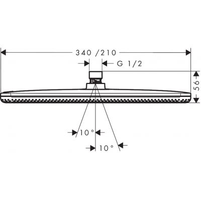 Deszczownica 34.3x21.4 cm prostokątna czarna 24530670 Hansgrohe Raindance Alive Q