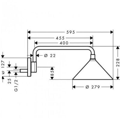 Deszczownica 27.9x27.9 cm stal 26021800 Axor Front