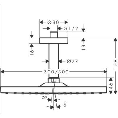 Hansgrohe Raindance 26250700 deszczownica z ramieniem