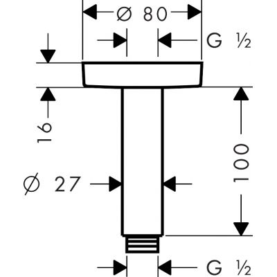 Hansgrohe 27393000 ramię sufitowe