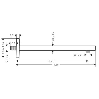 Ramię ścienne złoty 27694990 Hansgrohe