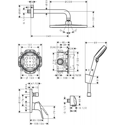 Hansgrohe Crometta 27958000 zestaw prysznicowy podtynkowy chrom