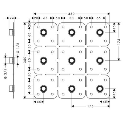Element podtynkowy baterii 28470180 Axor ShowerCollection