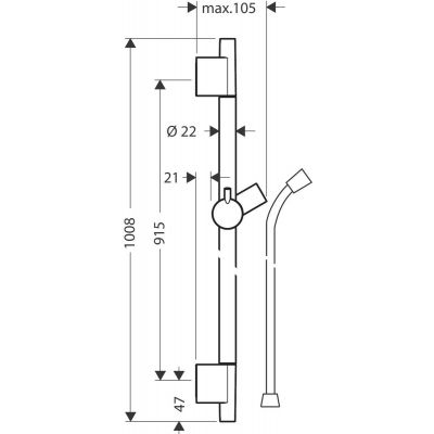 Drążek prysznicowy 90 cm 28631000 Hansgrohe Unica