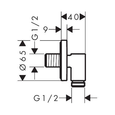 Przyłącze kątowe 28882140 Hansgrohe FixFit Fine S