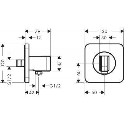 Przyłącze kątowe z uchwytem złoty 36724250 Axor Citterio E