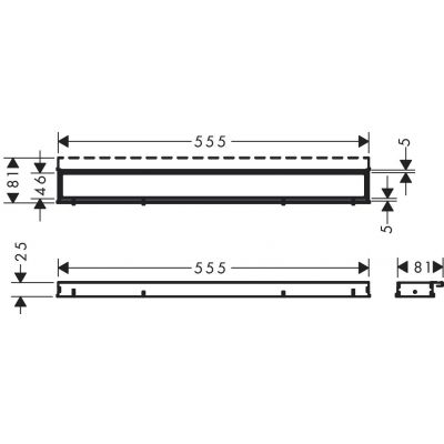 Element zewnętrzny odpływu 60 cm czarny 56036670 Hansgrohe Raindrain