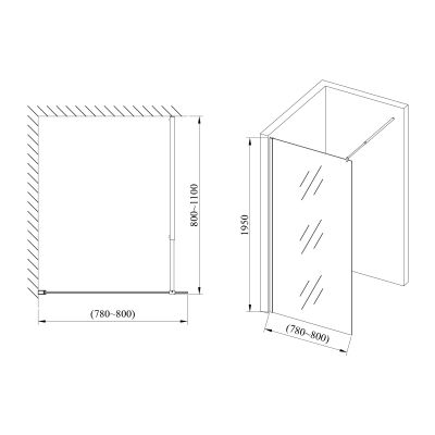 Ścianka prysznicowa walk-in 80 cm HGR14000022 Hagser Bertina