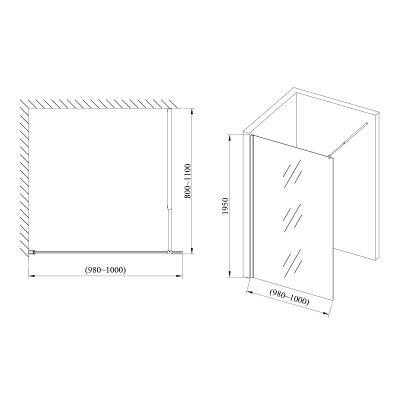 Ścianka prysznicowa walk-in 100 cm HGR16000022 Hagser Bertina