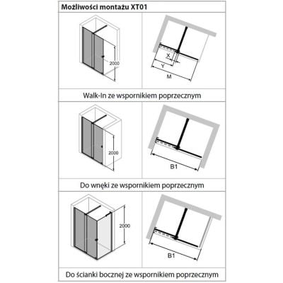 Drzwi prysznicowe rozsuwane XT0101069322 Huppe Xtensa Pure