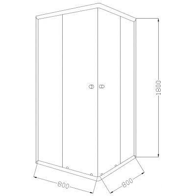 Kabina prysznicowa kwadratowa 80x80 cm AK48181 Invena Parla