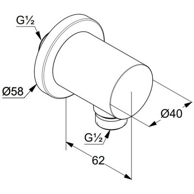 Przyłącze kątowe biały 205435315 Kludi Nova Fonte Puristic