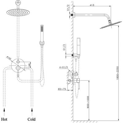 Zestaw prysznicowy podtynkowy z deszczownicą chrom 5900378341574 LaVita Orion