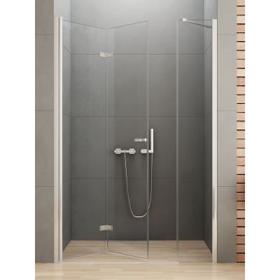 Drzwi prysznicowe 130 cm składane chrom połysk/szkło przezroczyste D0150A/D0094B New Trendy New Soleo