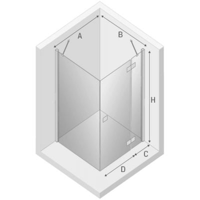 Kabina prysznicowa prostokątna 140x90 cm EXK1136EXK1012P New Trendy Modena