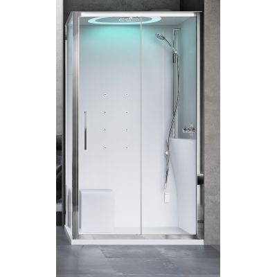 Kabina z hydromasażem prostokątna 120x80 cm EON2P120DM1N1AB Novellini Eon