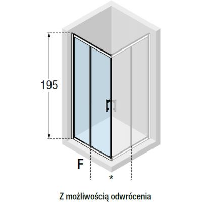Kabina prysznicowa kwadratowa 116x116 cm srebrny KALIA116L1B Novellini Kali