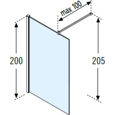 Ścianka prysznicowa 100 cm KALIH1001B Novellini Kali