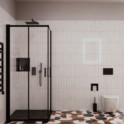 Brodzik kwadratowy 90x90 cm czarny 17101300 Oltens Bergytan