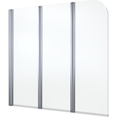 Parawan nawannowy 120 cm 3-częściowy chrom połysk/szkło przezroczyste 23301100 Oltens Blanda