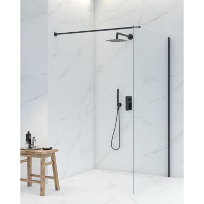 Ścianka prysznicowa 80 cm czarny mat/szkło przezroczyste 22000300 Oltens Bo
