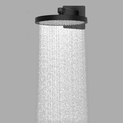 Deszczownica 32x32 cm okrągła czarny mat 37009300 Oltens Regna