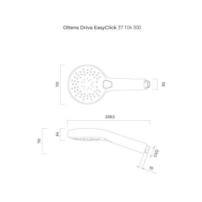 Słuchawka prysznicowa czarny mat 37104300 Oltens Driva EasyClick