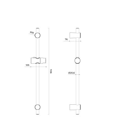 Drążek prysznicowy 90 cm 37301810 Oltens Alling
