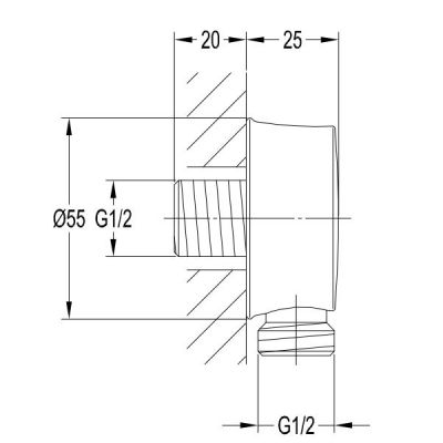 Omnires 8810ORB przyłącze kątowe