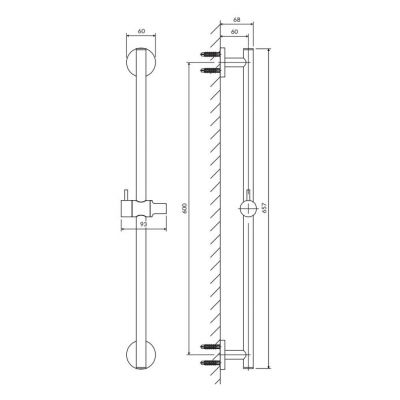Drążek prysznicowy 66 cm DR12NI Omnires Y