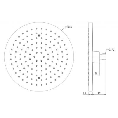 Omnires Ocean WGR125CR deszczownica okrągła