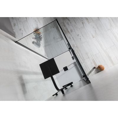 Ścianka prysznicowa 80 cm czarny mat/szkło przezroczyste AL5912B Polysan Altis Line Black