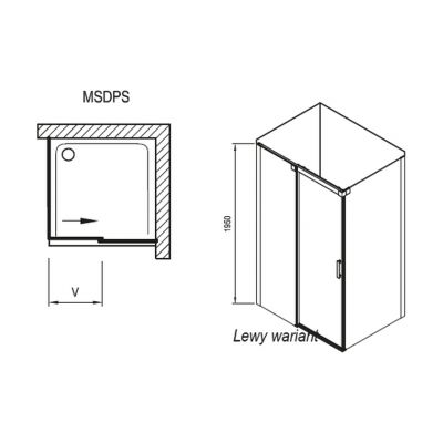 Kabina prysznicowa prostokątna 100x80 cm 0WPA4U00Z1 Ravak Matrix