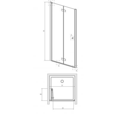 Drzwi prysznicowe 90 cm składane chrom połysk/szkło przezroczyste 100290900101R Radaway Nes DWB