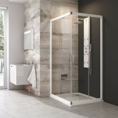 Kabina prysznicowa kwadratowa 80x80 cm aluminium 1LV40C00Z1 Ravak Blix