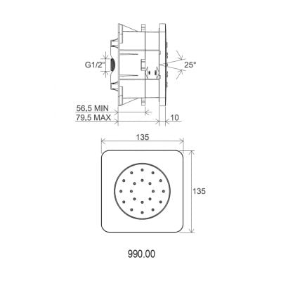 Dysza X07P346 Ravak Chrome
