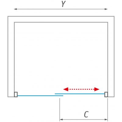 Drzwi prysznicowe 160 cm rozsuwane chrom połysk/szkło przezroczyste 52616000000002 Roth Proxima
