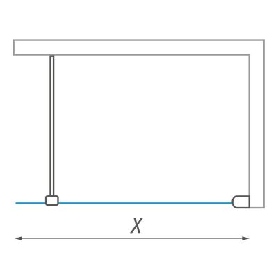 Ścianka prysznicowa walk-in 100 cm czarny mat/szkło przezroczyste PLH10020NPE Roth Walk In