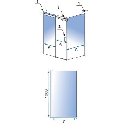Ścianka prysznicowa 90 cm chrom połysk/szkło przezroczyste REAK5011 Rea Nixon-2