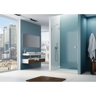 Drzwi prysznicowe 90 cm uchylne srebrny połysk/szkło przezroczyste AN13WG09005007 SanSwiss Annea